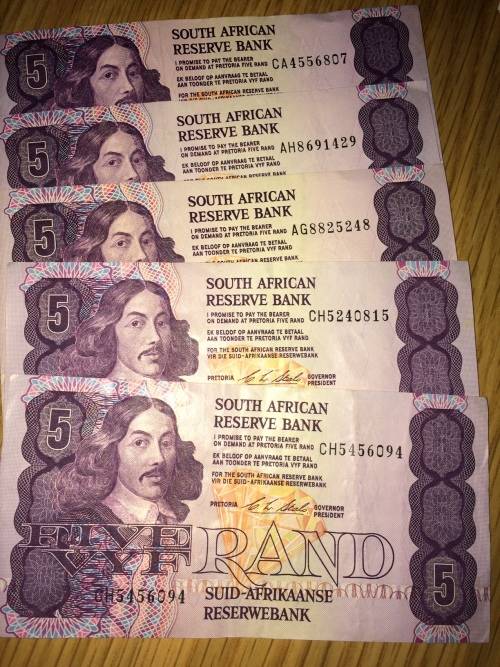 OLD FIVE RAND NOTES R 5 NOTES (30 NOTES)