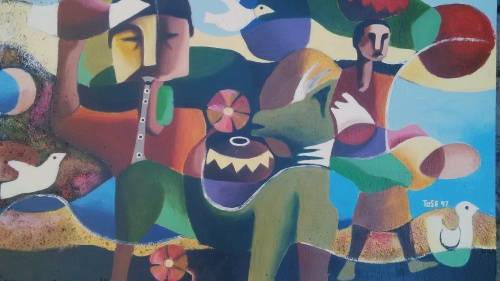 "Martin ToSe 1938-2004..." SO SHALL BE WHAT WE EVER WAITED FOR" Oil on pannel board 82cmx51cm