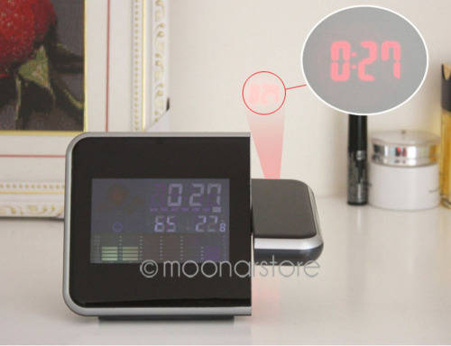 Great gift!! Digital LCD Alarm Clock Weather Station Projection Clock Calender