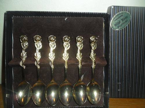 DESSERT SPOONS GOLD PLATED