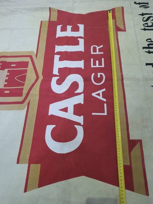 SUPER LARGE VINTAGE CASTLE LARGER HOIST FLAG...STRONG COTTON FABRIC
