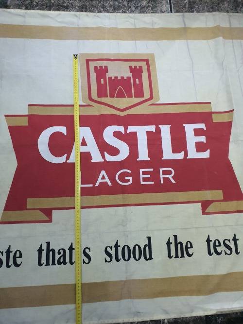 SUPER LARGE VINTAGE CASTLE LARGER HOIST FLAG...STRONG COTTON FABRIC