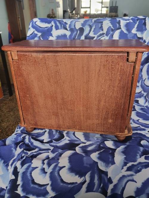 VINTAGE SOLID WOOD JEWELRY BOX 7 DRAWER (DRAWERS OPEN) - PLEASE STUDY PICS