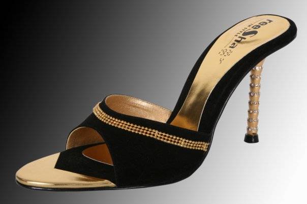 Stunning black swarovski sandal