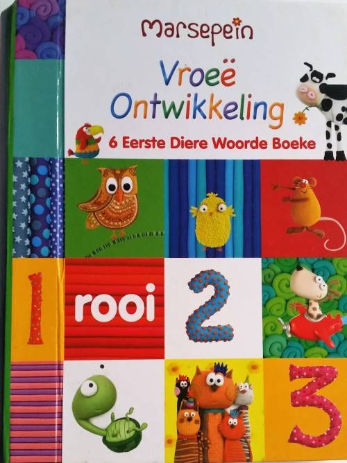 Vroee Ontwikkeling -  Fantastiese 6 boekie stel - 6 eerste diere woorde boek.