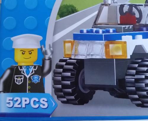 52 Piece 3 in 1  Lego Compatible CITY POLICE Building Set.