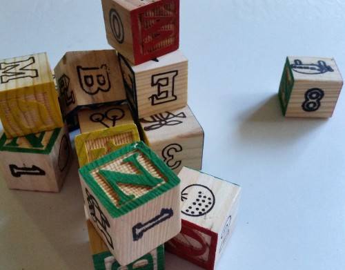 Colourful wooden ABC blocks