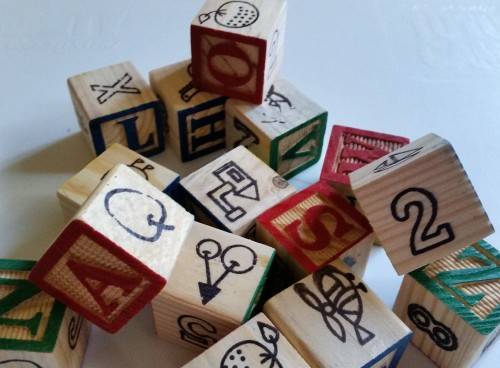 Colourful wooden ABC blocks