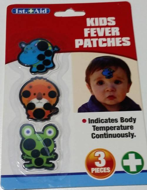 Kids Fever Patches - Indicates Body Temp Continuously for up to 48 Hours - 3 piece per pack