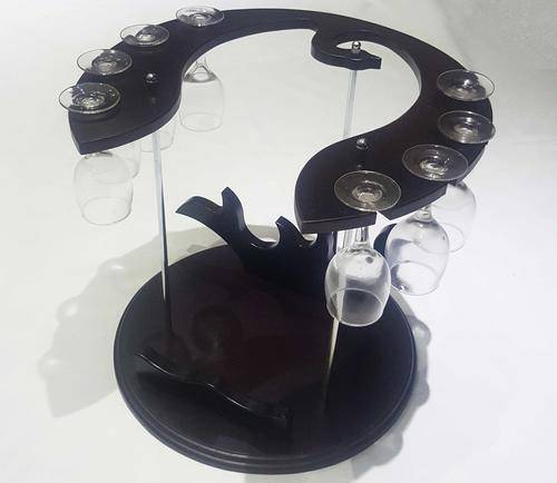 Wine Rack & 8 Wine Glasses **NEW**