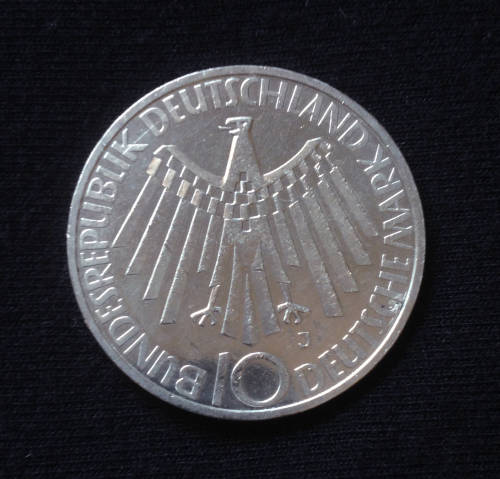 1972 Munich Olympics in Germany - Silver 10 Deutsche Mark Coin