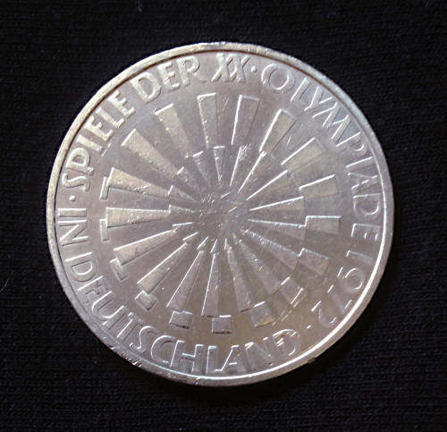 1972 Munich Olympics in Germany - Silver 10 Deutsche Mark Coin
