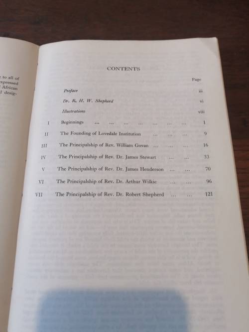 LOVEDALE SOUTH AFRICA 1824 - 1955 - RHW Shepherd