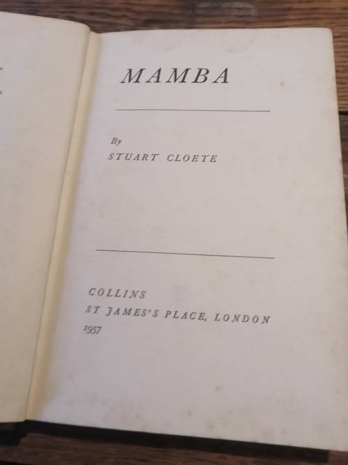 MAMBA - Stuart Cloete *first edition