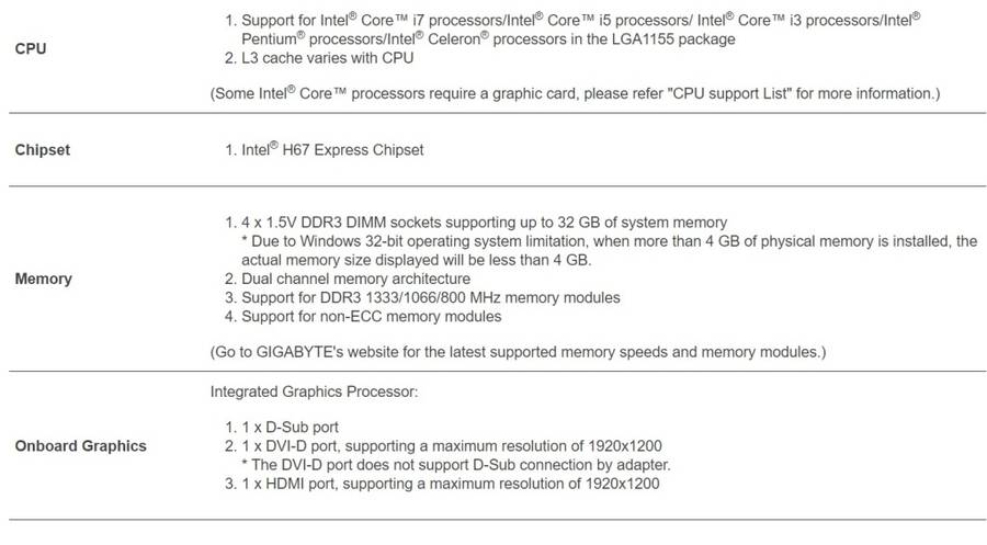 GIGABYTE GA-H67MA-USB3-B3  ** MOTHERBOARD ** GOOD CONDITION ** WARRANTY **