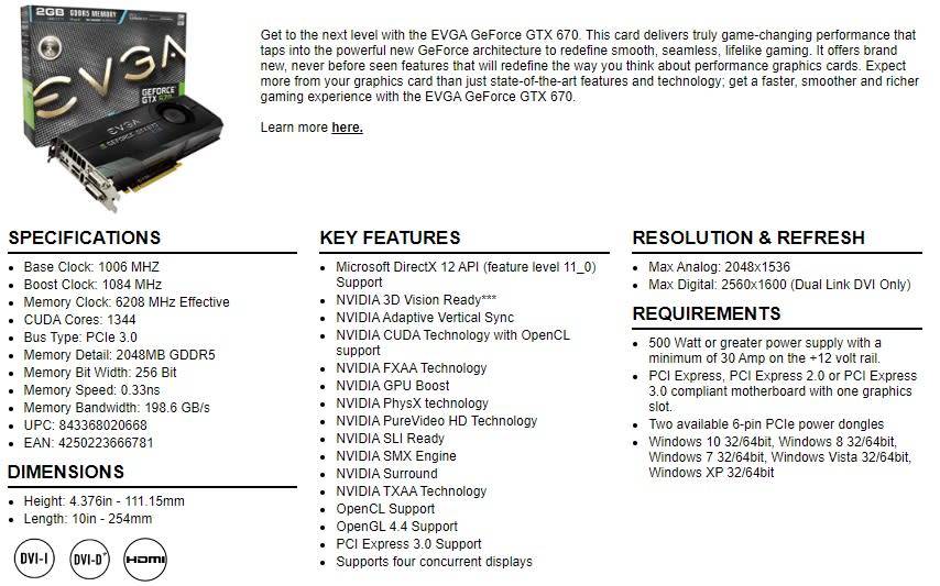 EVGA GTX 670 2GB ** GAMING GRAPHICS CARD ** GOOD CONDITION ** WARRANTY **