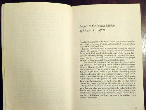 Benjamin Graham. The Intelligent Investor. Introduced by Warren Buffett. Revised edition
