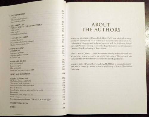 Everyone's Guide to South African Law (2016) NEW Anderson, Dodd, Roos