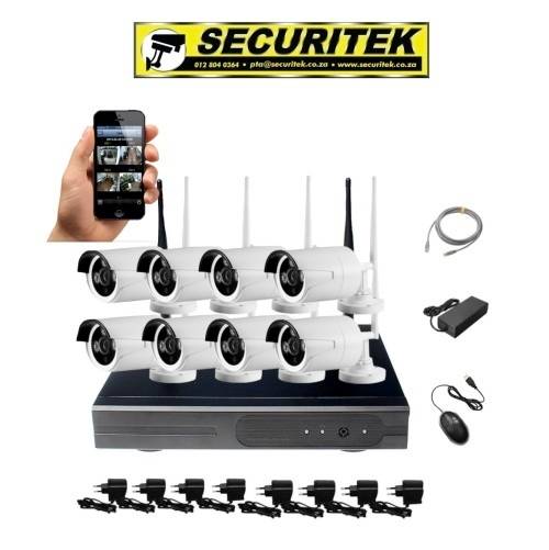 HD 8 Channel 720P Wireless IP Camera CCTV Security Surveillance System NVR KIT