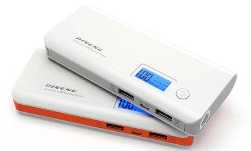 PINENG 10000mAh Dual USB 2.1A 1.0A External Mobile Battery Charger Pack Power Bank Orange 10000mAh