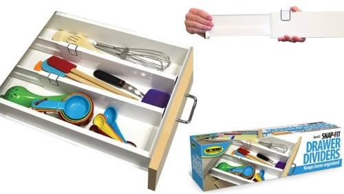 Snap fit drawer divider