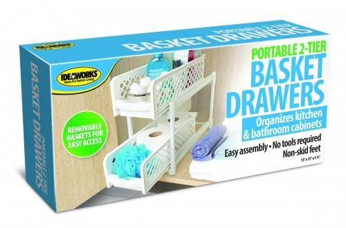 PORTABLE 2 TIER BASKET DRAWERS