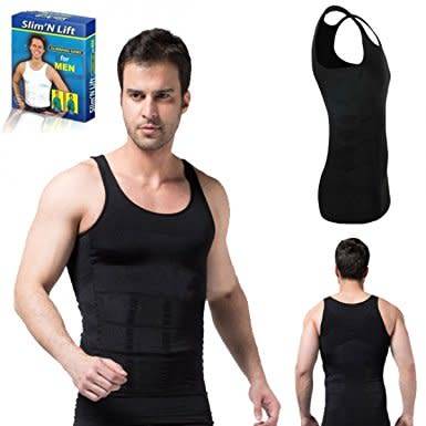 Slim 'n Lift Vest, Slimming Vest for Men - Black or White
