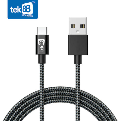 Tek88 Nylon Braided Type-C (USB-C) to USB Cable 5ft/ 1.5m