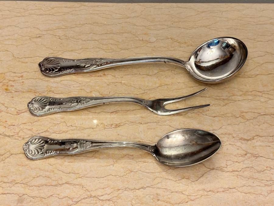 Vintage Italian ARG 800 Silver plate Kings pattern Serving set ( Very Large ) Rare & Collectable