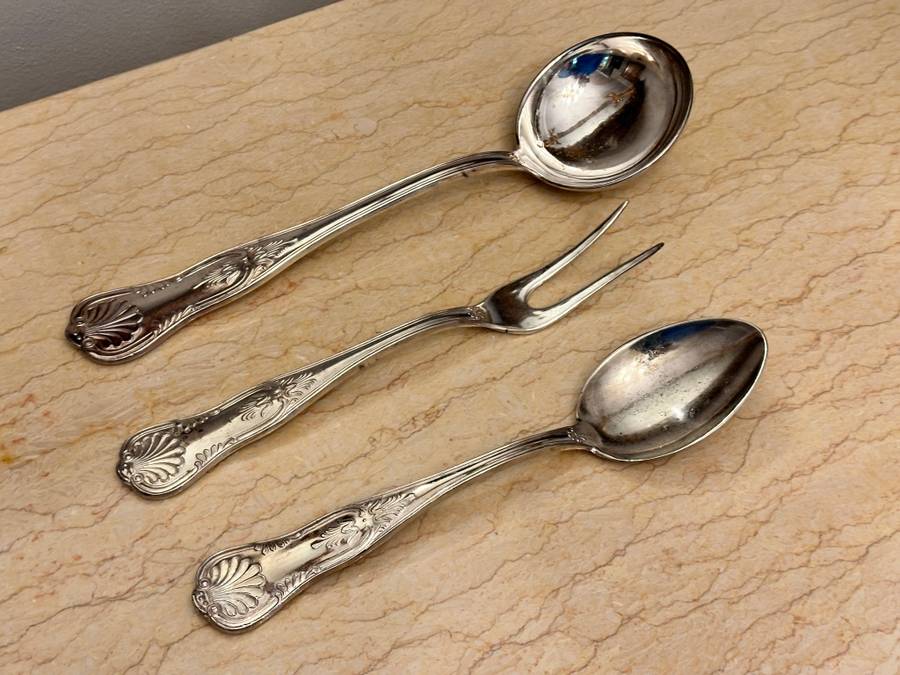 Vintage Italian ARG 800 Silver plate Kings pattern Serving set ( Very Large ) Rare & Collectable