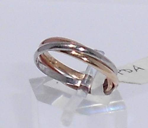 Tri-colour gold russian wedding band, total width 4mm