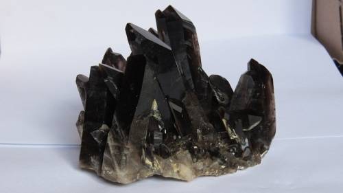 LARGE COLLECTORS NATURAL BLACK TERMINATED QUARTZ CRYSTAL CLUSTER (384 grams)