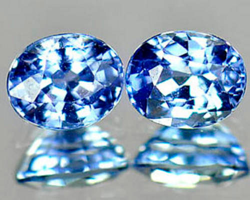 JUST JEWELS -  CORNFLOWER BLUE OVAL SAPPHIRE PAIR (1.02TCts)