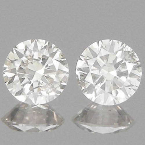 MATCHED DIAMOND PAIR  (Off white ; SI2, 2.73mm, Cut - Good   - 0.17 TCt)