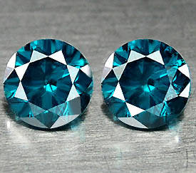 JUST JEWELS -  BLUE DIAMOND BRILLIANT PAIR ( 0.55 TCts)