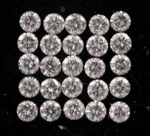 CERTIFIED G-H-I DIAMOND LOT (25 x 2.0mm brilliant round  - 0.81 TCts)