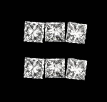 CERTIFIED (E/G) PRINCESS CUT DIAMOND LOT (6 x 2.3mm pieces - 0.60 TCts)