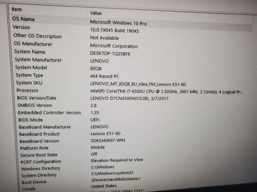 Lenovo E15-80 i7 RAM 8GB, SSD 500GB Graphic card 2GB - LCD CRACKED -PLEASE READ***