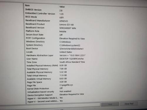 Lenovo E15-80 i7 RAM 8GB, SSD 500GB Graphic card 2GB - LCD CRACKED -PLEASE READ***
