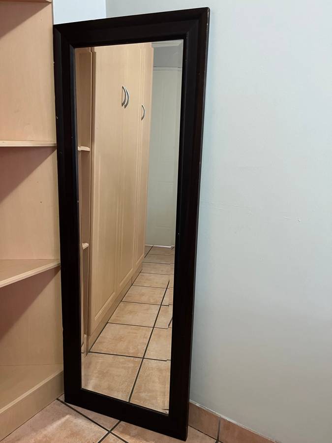 Mirror with Dark Wooden Frame