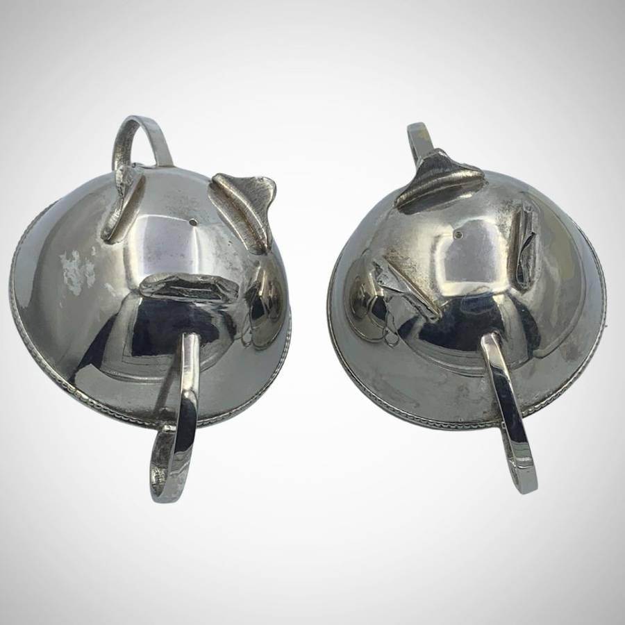 Set of 2 Vintage Biggie Best Style Silver Plated Footed Dishes