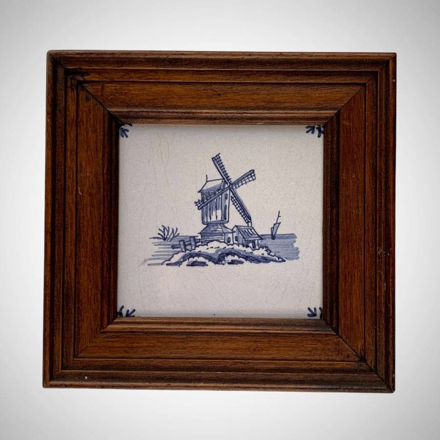 Collection of 3 Framed Mini Delft Tiles
