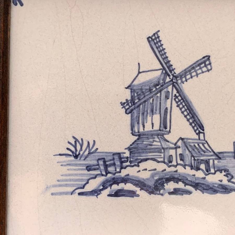 Collection of 3 Framed Mini Delft Tiles