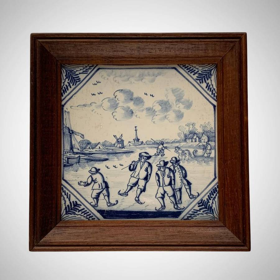 Collection of 3 Framed Mini Delft Tiles