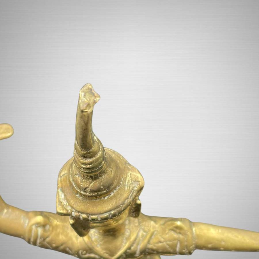 Solid Heavy Pair of Vintage Thai Bronze/Brass Temple Dancer Statues  20th Century- Price Reduced!