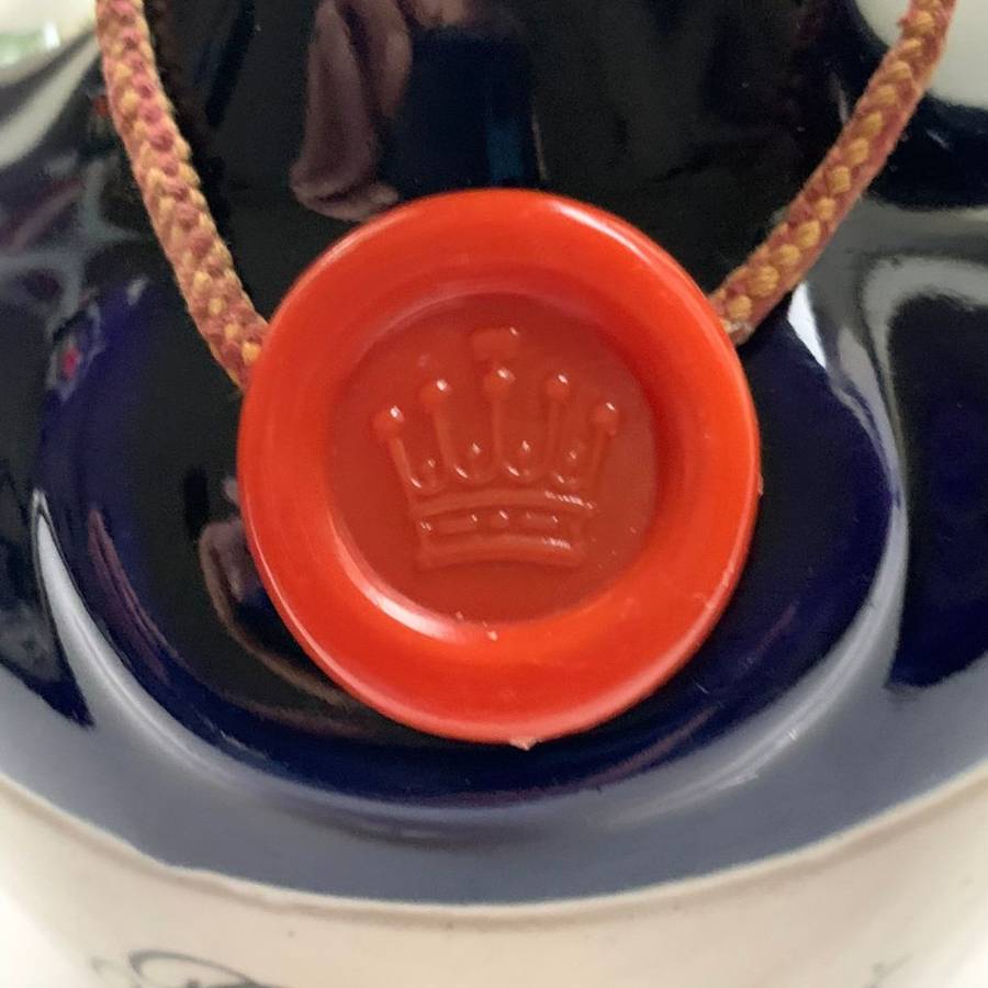 Original Ceramic Ballantine`s Scotch Whisky Decanter - Cobalt Blue