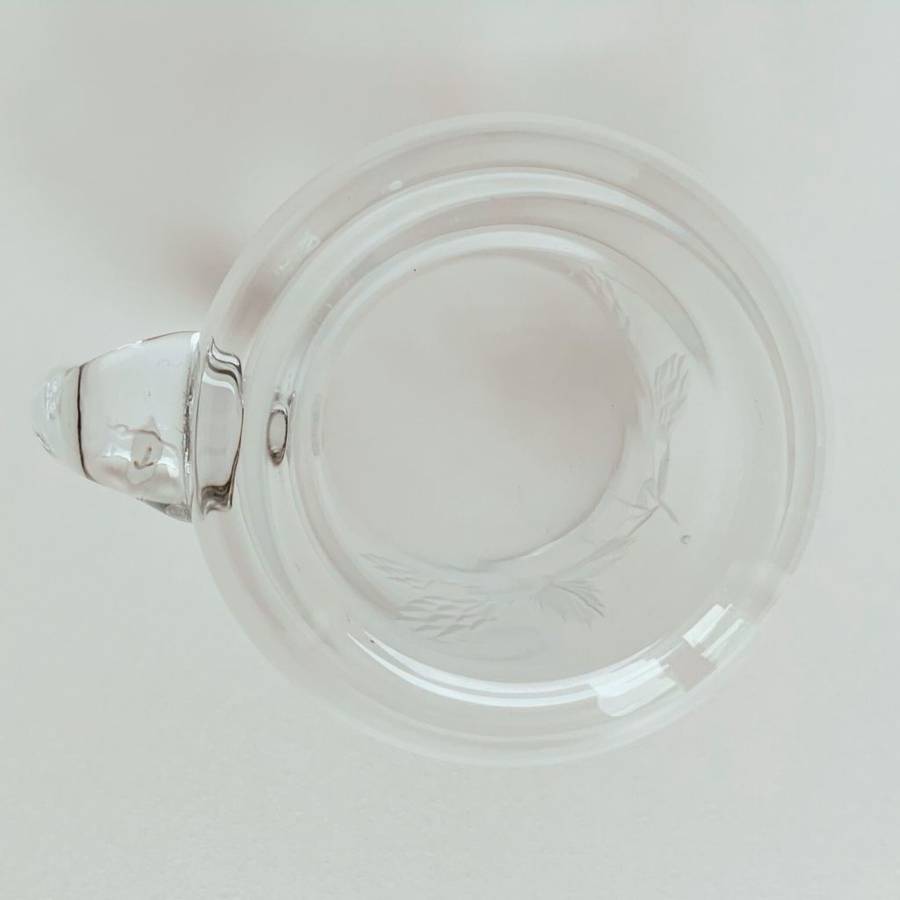 Vintage Crystal Cut Glass Mug  Wheat Pattern  12.5cm  Rustic Elegance