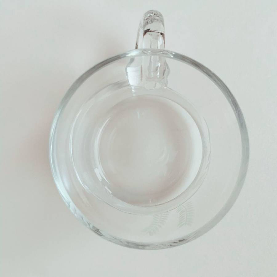 Vintage Crystal Cut Glass Mug  Wheat Pattern  12.5cm  Rustic Elegance