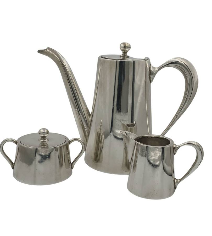 3-piece Christofle Style Silver-Plated Tea and Coffee Service Set