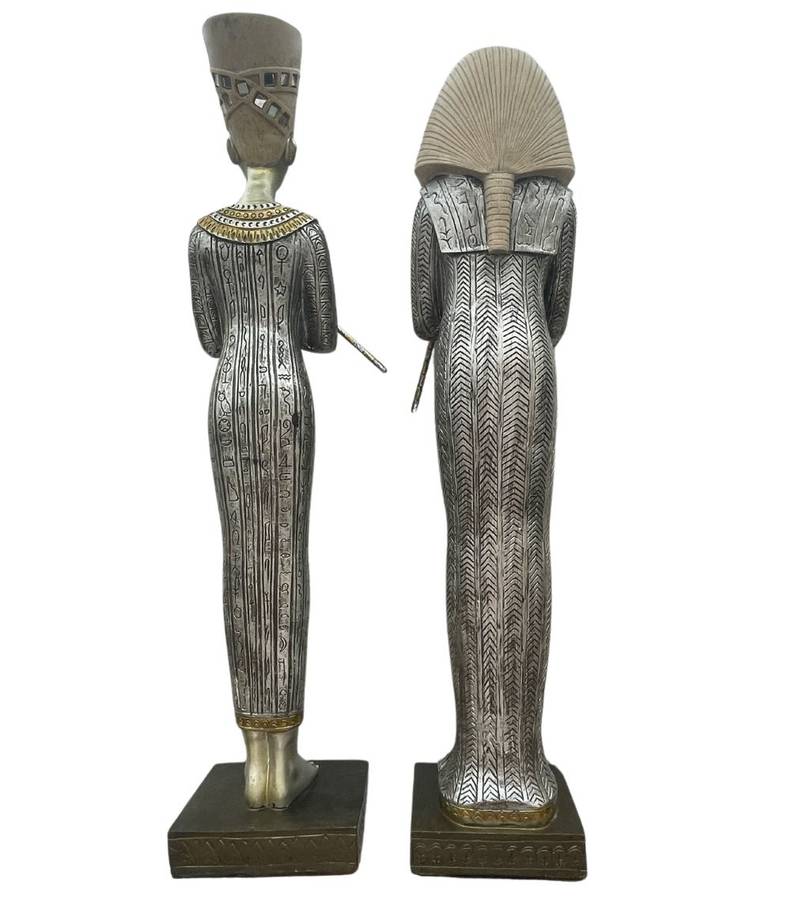 Pair of Large 51cm Tutankhamun Figurines - The Leonardo Collection - Vintage Resin - Discounted